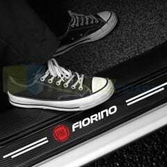 Fiat Fiorino Logo Karbon Kapı Eşiği Koruma Araba Etiket Oto Sticker Yapıştırma 4 Parça