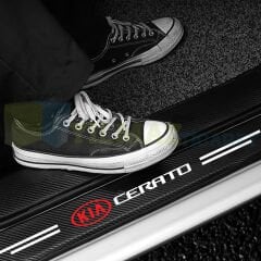 Kia Cerato Logo Karbon Kapı Eşiği Koruma Araba Etiket Oto Sticker Yapıştırma 4 Parça