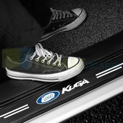 Ford Kuga Uyumlu Karbon Kapı Eşiği Koruma Araba Etiket Oto Sticker Yapıştırma 4 Parça