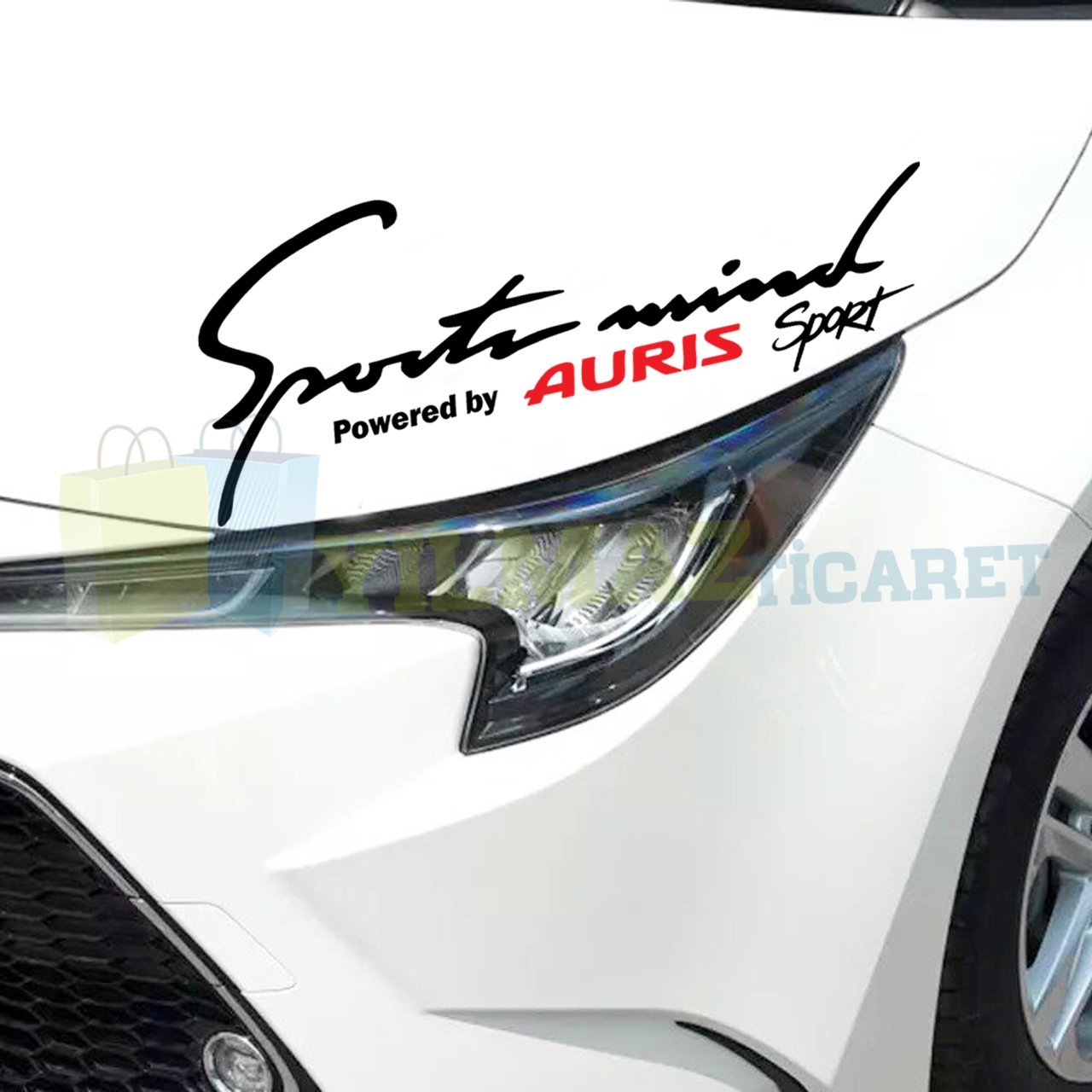 Toyota Auris Logo Sport Mind Far Kaput Oto Sticker Yapıştırma