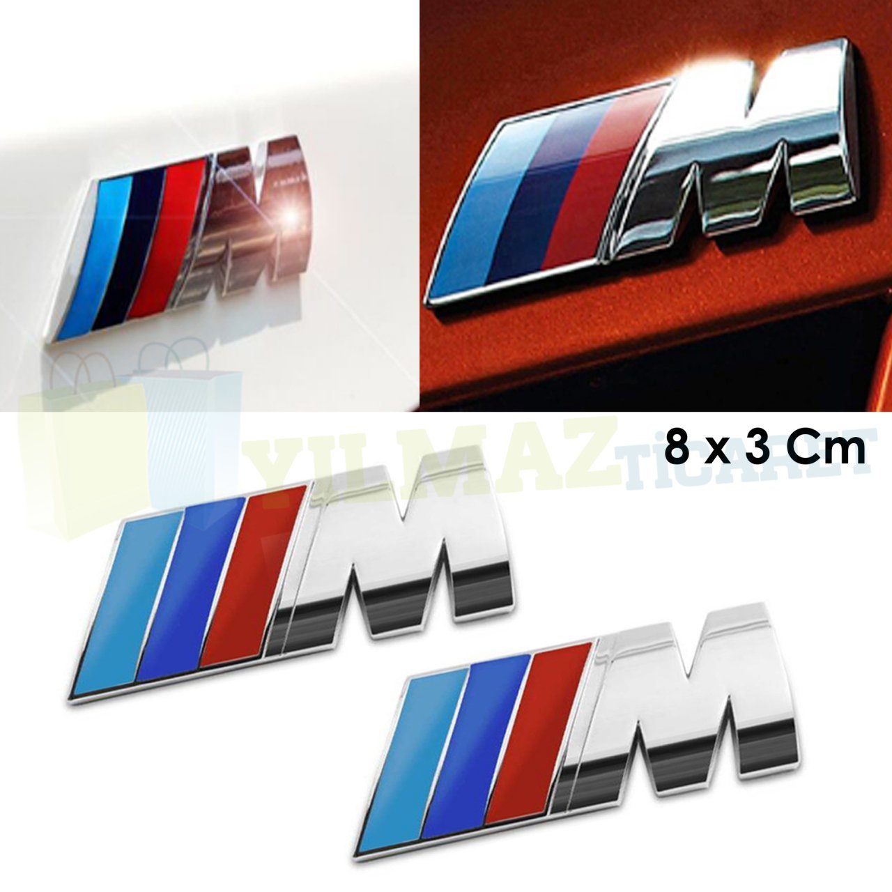 Bmw M Bagaj Çamurluk Logo Arma Amblem 2 Adet Paslanmaz Çelik