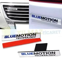 Volkswagen Bluemotion Ön Panjur Bagaj Logo Ön Arka Set Arma Amblem Passat CC Tiguan Paslanmaz Çelik