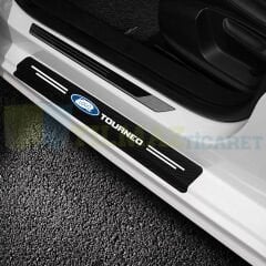 Ford Tourneo Uyumlu Karbon Kapı Eşiği Koruma Araba Etiket Oto Sticker Yapıştırma 4 Parça