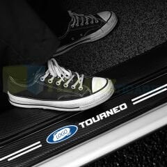 Ford Tourneo Uyumlu Karbon Kapı Eşiği Koruma Araba Etiket Oto Sticker Yapıştırma 4 Parça