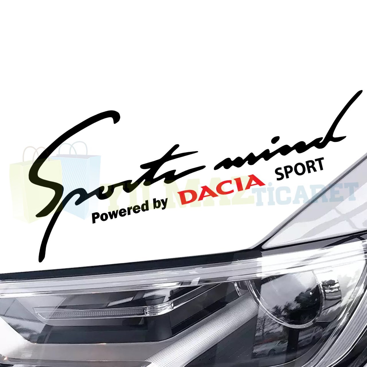 Dacia Yazı Sport Mind Far Kapı Oto Sticker Tampon Kaput Araba Etiket Araç Yapıştırma