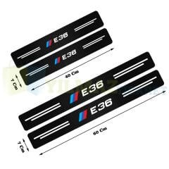 Bmw M Logo E36 Karbon Kapı Eşiği Koruma Araba Etiket Oto Sticker Yapıştırma 4 Parça