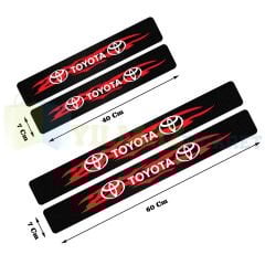 Toyota Logo Karbon Kapı Eşiği Koruma Araba Etiket Oto Sticker Yapıştırma 4 Parça