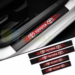 Toyota Logo Karbon Kapı Eşiği Koruma Araba Etiket Oto Sticker Yapıştırma 4 Parça