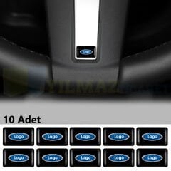 Ford Logo Arma Direksiyon Jant Vites Torpido Ayna Damla Silikon Etiket Çıkartma Oto Sticker 18x11 mm