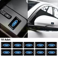 Ford Logo Arma Direksiyon Jant Vites Torpido Ayna Damla Silikon Etiket Çıkartma Oto Sticker 18x11 mm