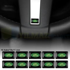 Land Rover Logo Arma Direksiyon Jant Vites Torpido Ayna Damla Silikon Etiket Oto Sticker 18x11 mm