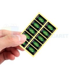 Land Rover Logo Arma Direksiyon Jant Vites Torpido Ayna Damla Silikon Etiket Oto Sticker 18x11 mm
