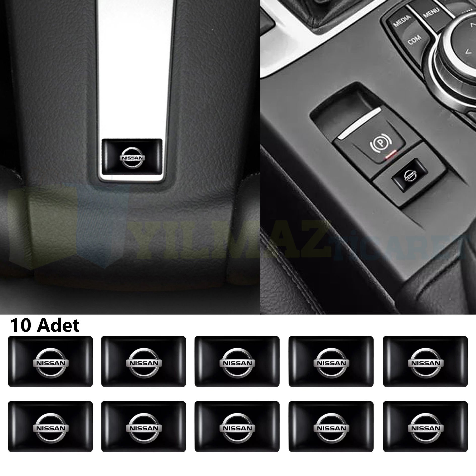 Nissan Logo Arma Direksiyon Jant Vites Torpido Ayna Damla Silikon Etiket Oto Sticker 18x11mm