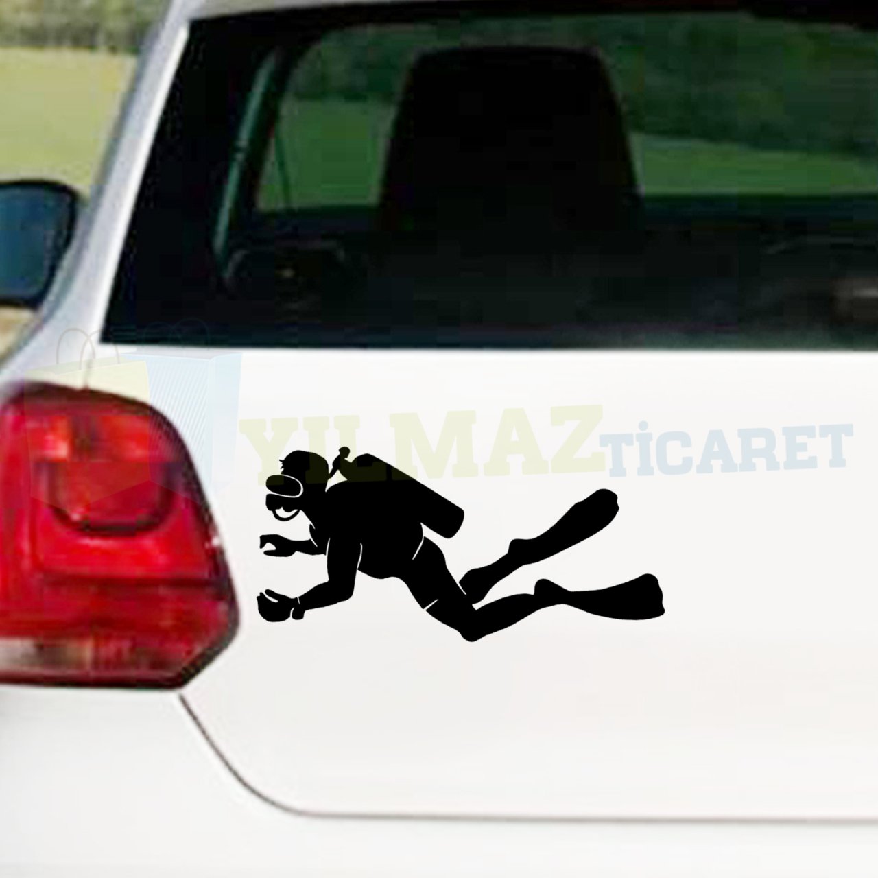 Dalgıç Oto Sticker Çıkartma Etiket Su Altı Deniz Dalış Arma