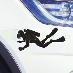 Dalgıç Oto Sticker Çıkartma Etiket Su Altı Deniz Dalış Arma
