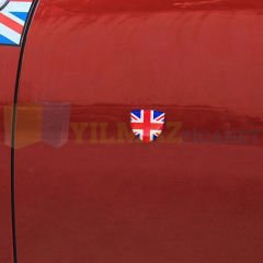 Mini Cooper Union Jk Rozet Yan Çamurluk Kelebek Cam Damla Silikon Etiket Oto Sticker 2 Adet 5x5Cm