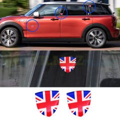 Mini Cooper Union Jk Rozet Yan Çamurluk Kelebek Cam Damla Silikon Etiket Oto Sticker 2 Adet 5x5Cm