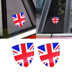 Mini Cooper Union Jk Rozet Yan Çamurluk Kelebek Cam Damla Silikon Etiket Oto Sticker 2 Adet 5x5Cm