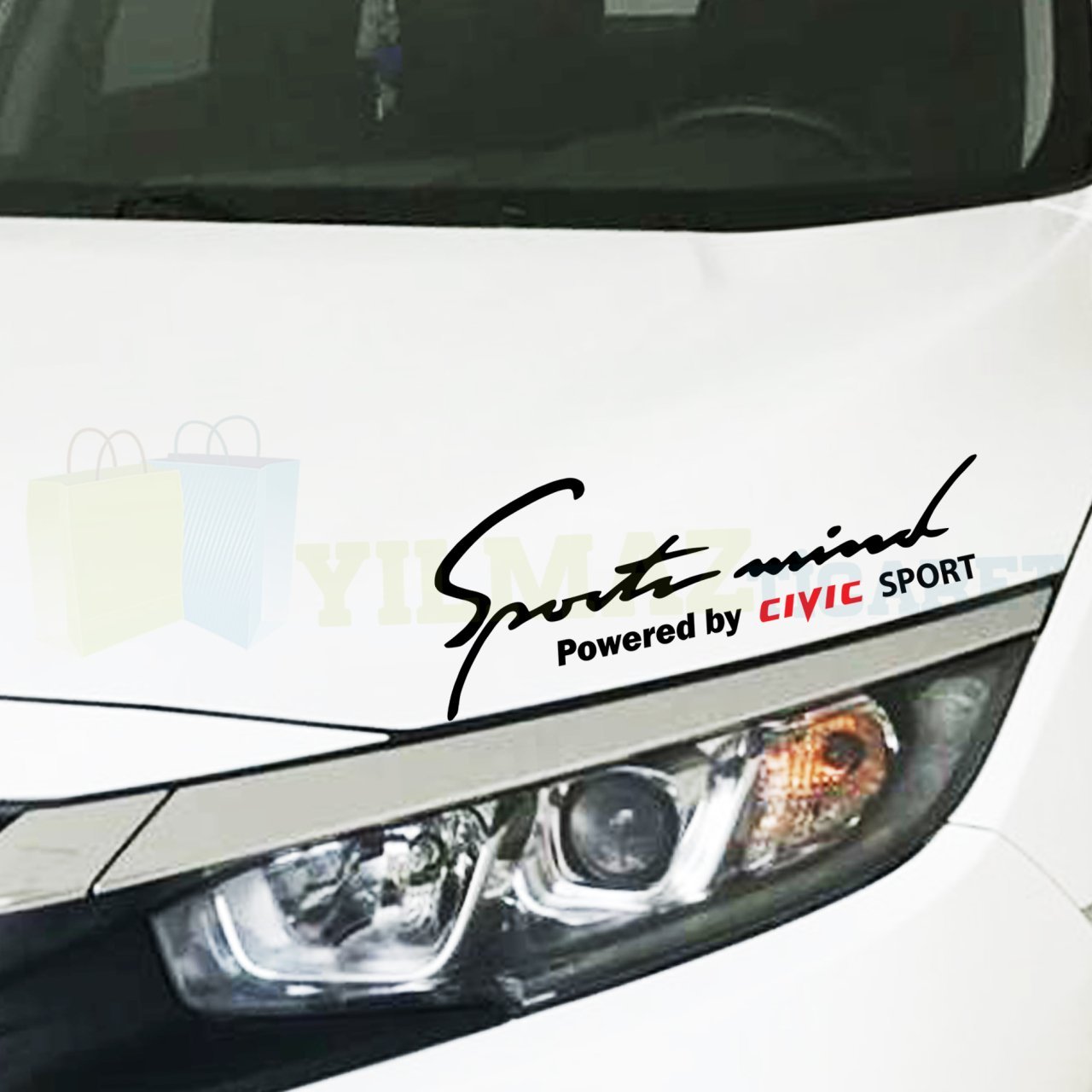 Honda Civic Sport Mind Far Kapı Oto Sticker Tampon Kaput Araba Etiket Araç Yapıştırma