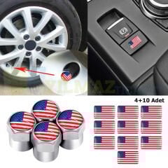 Ford Chevrolet Jeep Sibop Kapağı Jant Vites Torpido Sticker Damla Silikon Etiket 4+10 Adet