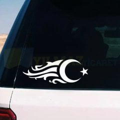 Türk Bayrağı Ay Yıldız Alev Oto Sticker Yapıştırma Etiket Araba Çıkartma 1 Çift