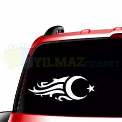 Türk Bayrağı Ay Yıldız Alev Oto Sticker Yapıştırma Etiket Araba Çıkartma 1 Çift