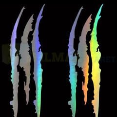 Monster Pençe Far Hologram Oto Sticker Araba Etiket Çıkartma Yapıştırma Aksesuar 6 Parça