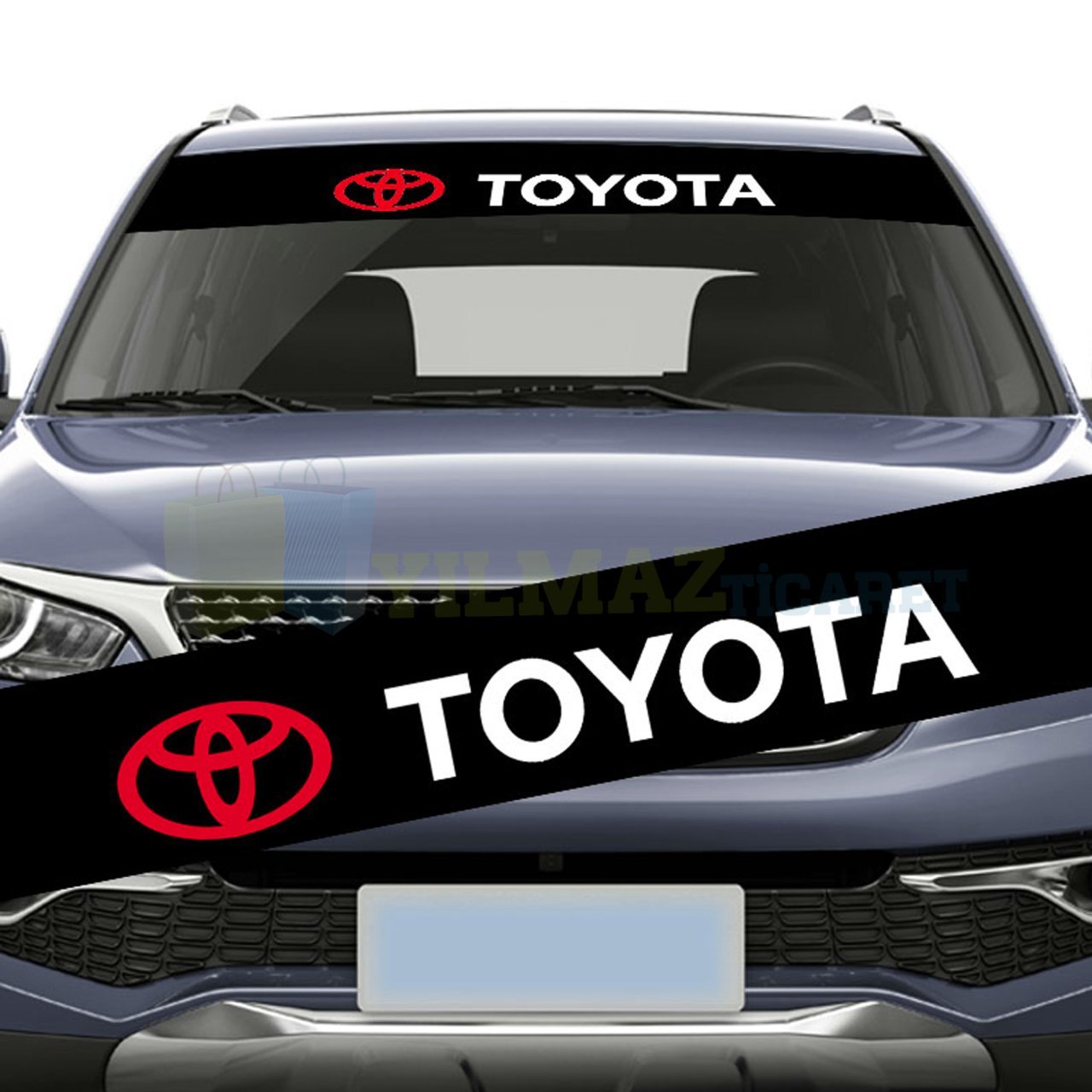 Toyota Ön Arka Cam Güneşlik Oto Sticker Yapıştırma Etiket 1 Adet