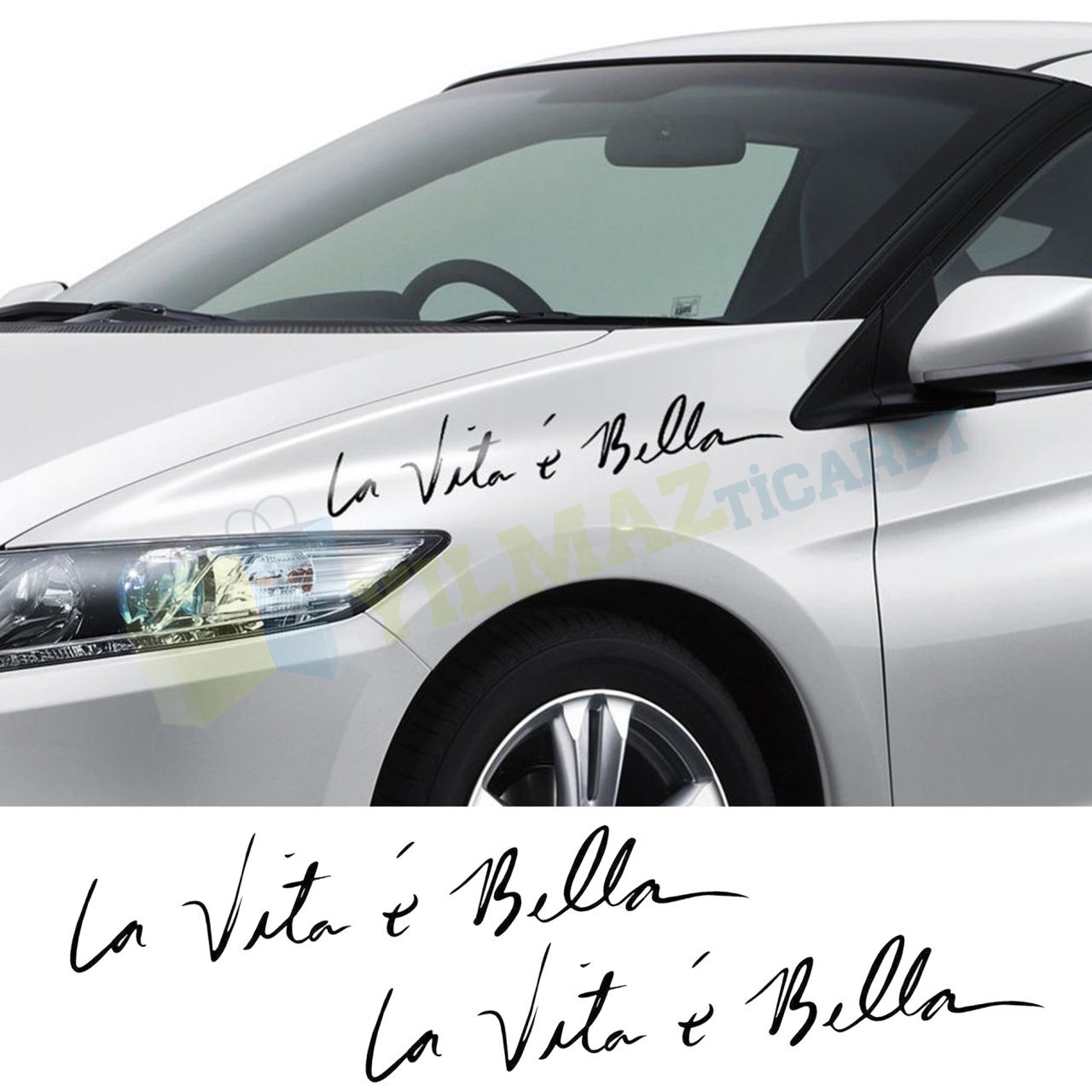 Hayat Güzeldir La Vita e Bella Oto Sticker Etiket Yapıştırma 2 Ad