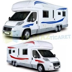 Çekme Karavan Yan Şerit Çizgi Oto Sticker Modifiye Çıkartma 1 Çift