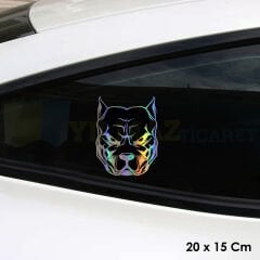 Pitbull Köpek Hologram Oto Sticker Araba Kelebek Arka Cam Etiket Aksesuar Çıkartma 20 X 15 Cm