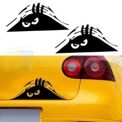 Kızgın Sinirli Bagajdan Bakan Adam Oto Sticker Araba Etiket Yapıştırma 40x14Cm Kaliteli Folyo 2 Adet