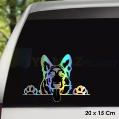 Alman Kurdu Köpek Hologram Oto Sticker Etiket Araba Çıkartma Aksesuar 20 X 15 Cm