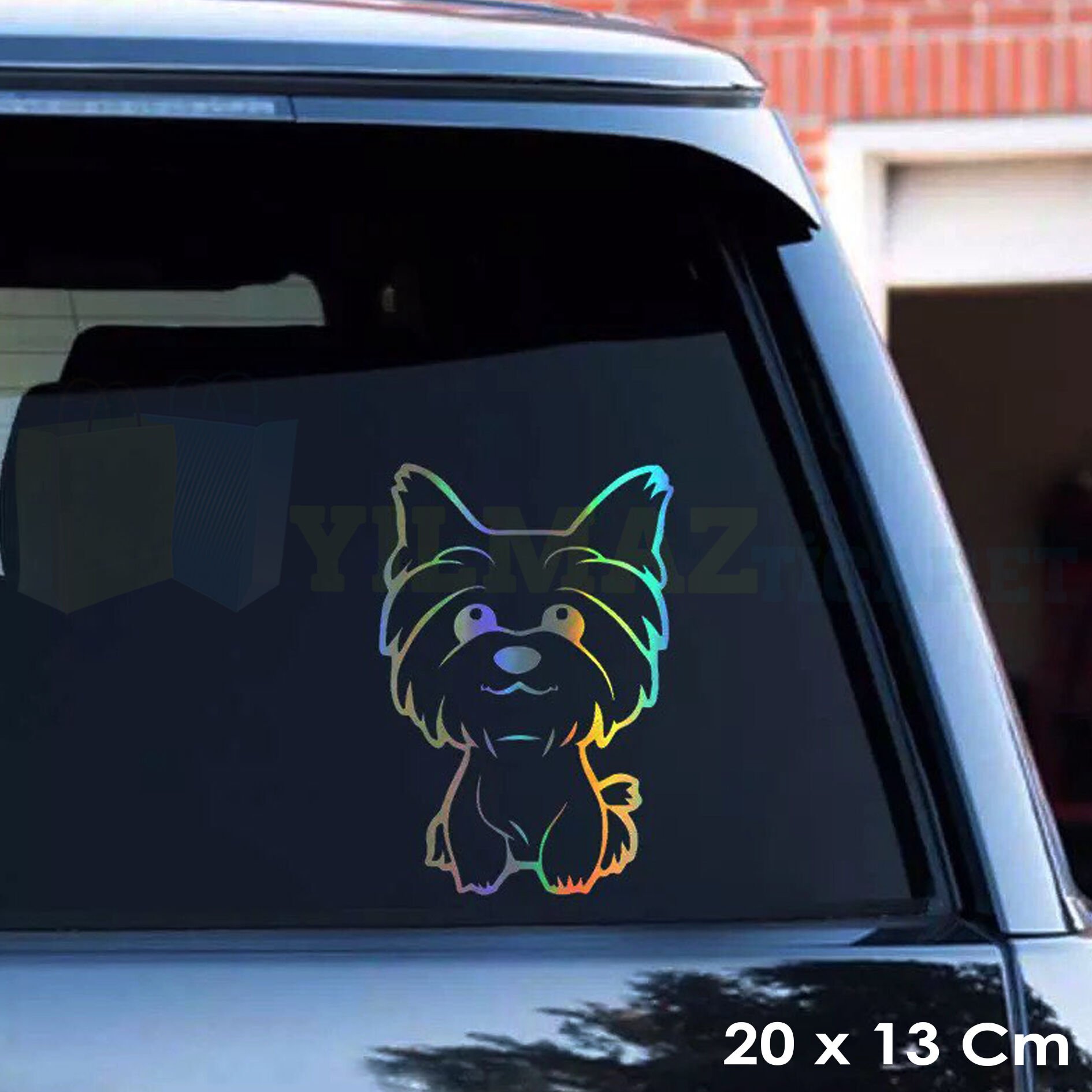 Köpek Hologram Araba Oto Sticker Yapıştırma Etiket Çıkartma Aksesuar 20 X 13 Cm