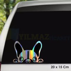 Bakan Köpek Hologram Oto Sticker Cam Araba Yapıştırma Çıkartma Aksesuar Modifiye 20 X 15 Cm
