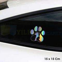 Kedi Köpek Pati Hologram Oto Sticker Cam Araba Yapıştırma Çıkartma Aksesuar Modifiye 15 X 15 Cm