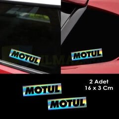 Motul Hologram Oto Sticker Motosiklet Cam Araba Yapıştırma Çıkartma Aksesuar Modifiye Etiket 16x3 Cm