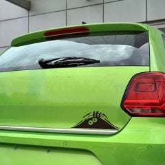 Bagajdan Bakan Adam Oto Sticker Araba Etiket Yapıştırma 19 x 7 Cm Kaliteli Folyo Tüm Araçlara 2 Adet