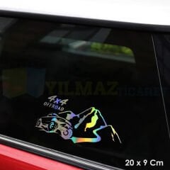Toyota Ford Jeep Mitsubishi 4x4 Off Road Hologram Oto Sticker Yapıştırma Çıkartma Etiket 20 X 9 Cm