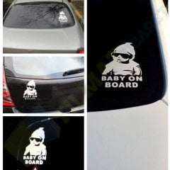 Baby On Board Arabada Bebek Var Cam Oto Sticker Etiket Yapıştırma