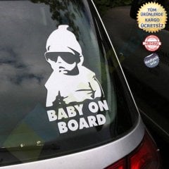 Baby On Board Arabada Bebek Var Cam Oto Sticker Etiket Yapıştırma