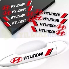 Hyundai Logo Yan Ayna Kapı Kolu Jant Yapıştırma Oto Sticker 4 Adet Araba Araç Etiket Çıkartma