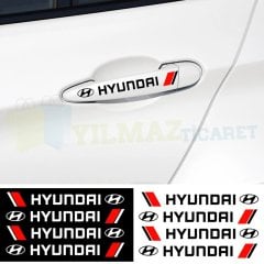 Hyundai Logo Yan Ayna Kapı Kolu Jant Yapıştırma Oto Sticker 4 Adet Araba Araç Etiket Çıkartma