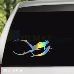 Dalgıç Scuba Diving Hologram Oto Sticker Cam Araba Yapıştırma Çıkartma Aksesuar Etiket 20 X 15 Cm