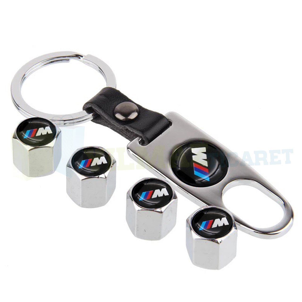 Bmw M Logo Anahtarlık Sibop Kapağı Set Paslanmaz Çelik Gümüş