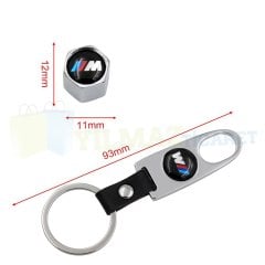 Bmw M Logo Anahtarlık Sibop Kapağı Set Paslanmaz Çelik Gümüş