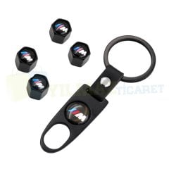 Bmw M Logo Anahtarlık Sibop Kapağı Set Paslanmaz Çelik Siyah Yüksek Kaliteli