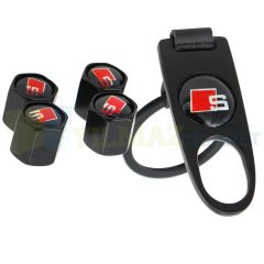 Audi S Line Logo Sibop Kapağı Anahtarlık Set Siyah Paslanmaz Çelik Yüksek Kalite