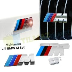 BMW M Ön Panjur + Bagaj Metal Seti Logo
