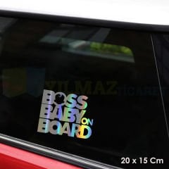 Arabada Patron Bebek Var Hologram Oto Sticker Cam Araba Yapıştırma Çıkartma Aksesuar Etiket 20x15 Cm